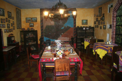The dining room of the Pasada Belen.  It originally was a colonial home (built in 1873) that  was converted into an inn.