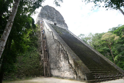 At 59 meters (190 ft.), Temple V is the second tallest temple at Tikal. It's believed to be the burial site of an unknown ruler.