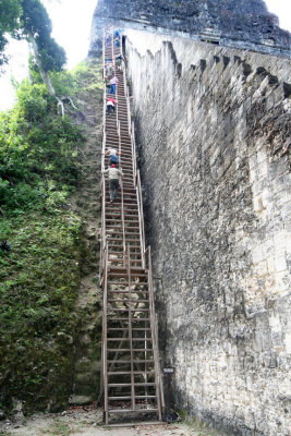 In my opinion, the stairs going up Temple V are the most nerve-wracking in all of Tikal!