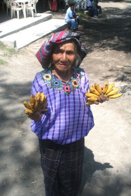 Upon arriving at the town of Santiago, I met this banana lady.  I had to pay her to get this photo.