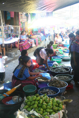 Food vendors in the Indian market.