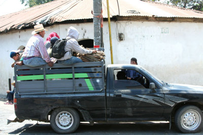 This fully loaded pickup truck passed by me in Santiago.