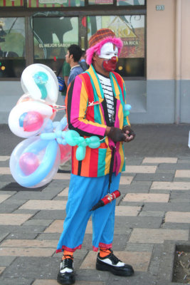 Ongoing street acts like this clown provide for great public entertainment in Culture Plaza.