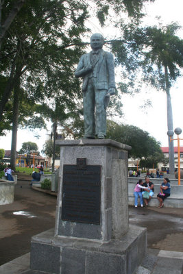 Statue of Braulio Carillo Colina (1800-1845) who was President of Costa Rica.  The statue is in the park in front of La Merced.