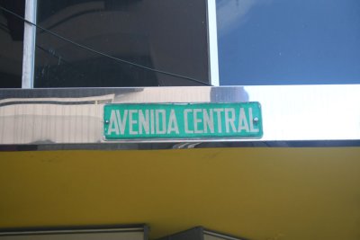 Street sign for Avenida Central.