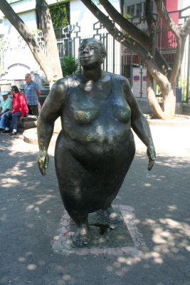 Obese statue adorning a pedestrian street in San Jos.