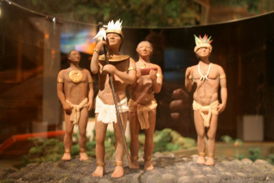 Display of warriors at the Gold Museum.