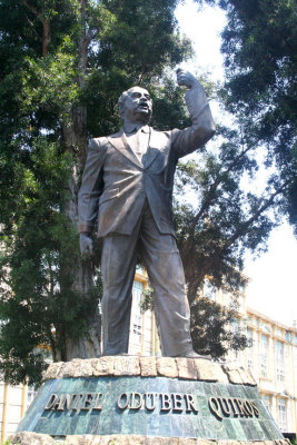 Monument to Daniel Oduber Quirs in Parque Morazn. He was President of Costa Rica from 1974-1978.