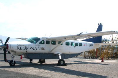 Sansa Airlines prop plane that flew me from San Jose to Quepos (the airport for Manuel Antonio).