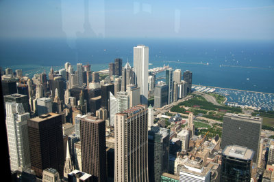 Another view of the Chicago skyline and of Lake Michigan from the top of the Sears Tower.