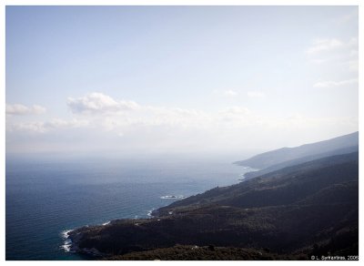 Aegean sea view from the mountain