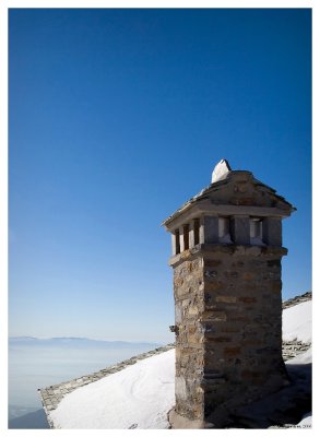 View from the top of ski center Agriolefkes, Chania