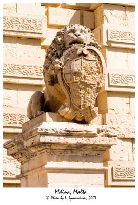 Lion at Old city of Mdina entrance