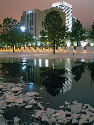 OKC Bombing Memorial on a cold winter's Night (02)