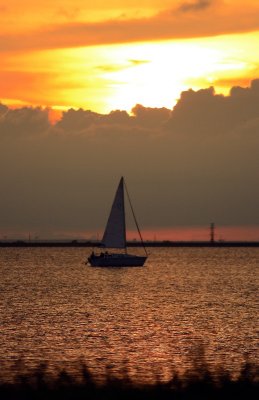 Sailing at sun set