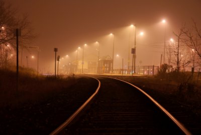 Markham Go Station in the fog