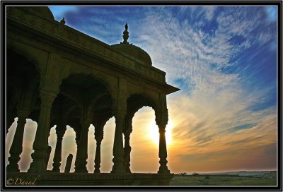 Cenotaphs at Sunset.  Jaisalmer.