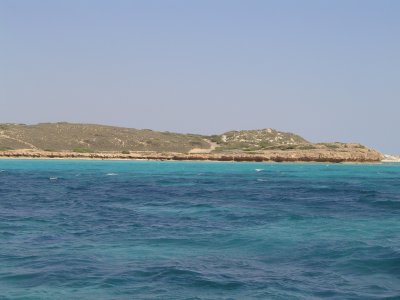View of Coral Bay beach from boat.JPG