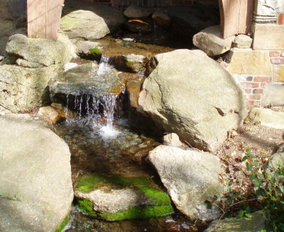 Campus waterfall