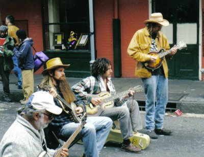 A street concert in Pre-Katrina New Orleans