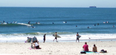 Surf scene at Long Beach