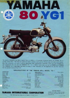 1964 Yamaha YG1 80cc