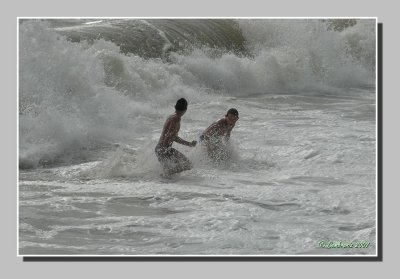 Kids in the waves