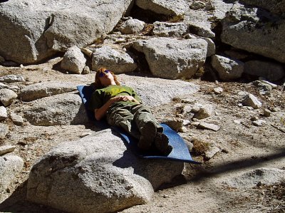 Rest at Lower Boy Scout Lake