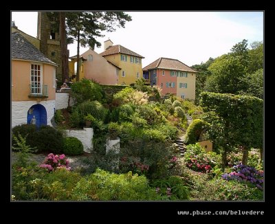 L-R #1 Round House, Bell Tower, Government House, The Dolphin, Portmeirion 2007