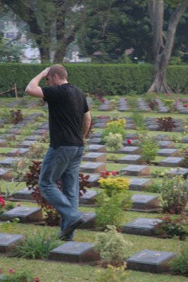 Mike in memorial cemetery near River Kwai