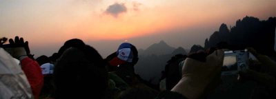A few of our closest friends blocking view of sunrise