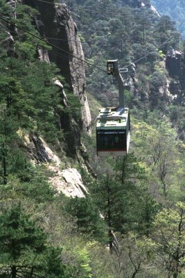 Cable car down from peaks