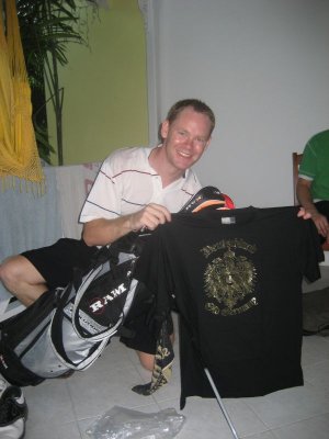 Fergal with his winners T shirt