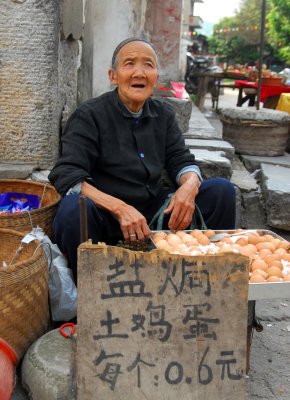Guilin egg vendor in Old Town (in her nineties)