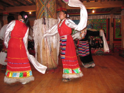 Shangri-La - Zhongdian - dancing in a Tibetan home