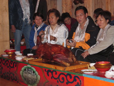 Shangri-La Zhongdian feast of a whole goat