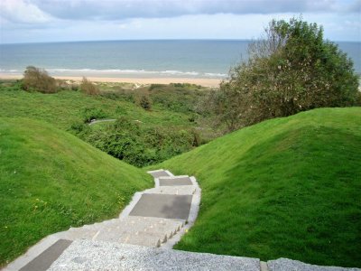 The steps from the cemetery down to the beach