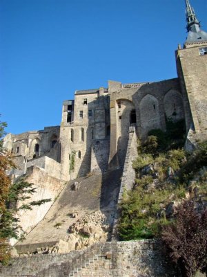 You get to top levels of the monastery by climbing steps -- hundreds of them