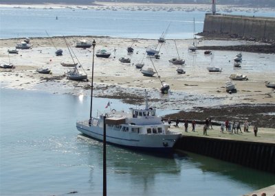 Boats left high and dry as the tide goes out