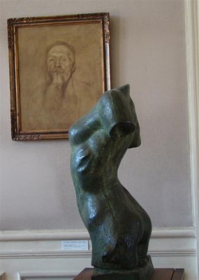 Auguste Rodin and one of his creations