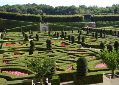 An enormous formal garden at Chateau Villandry
