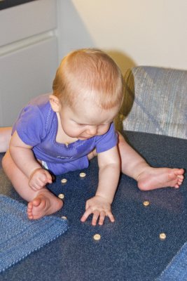 Getting those Cheerios!