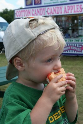Enjoying a hamburger