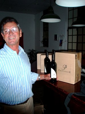 JJ Provoyeur with his new wine at Belgium evening