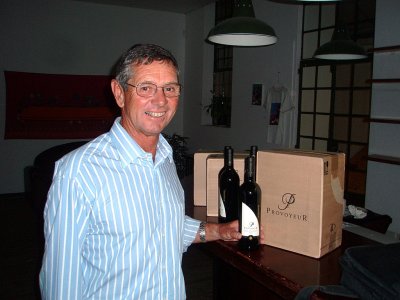 JJ Provayeur with his new wine at Belgium evening