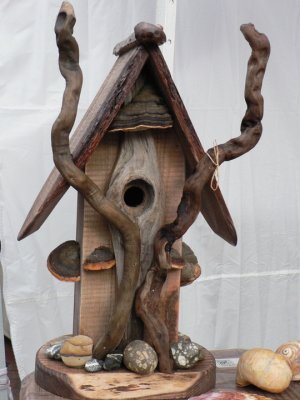 Handcrafted birdhouse at the market