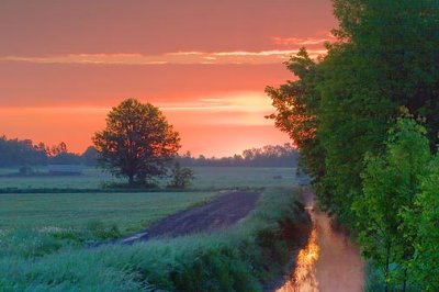 Field Ditch At Sunrise 20070607