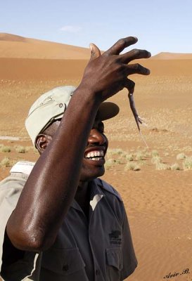 11671 - The bushman and the lizard / Sossussvlei - Namibia