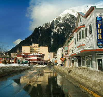 Juneau's front street.  Mar 29