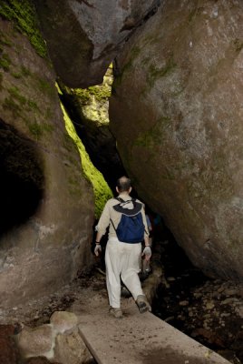 Entering the Bear Gulch Caves